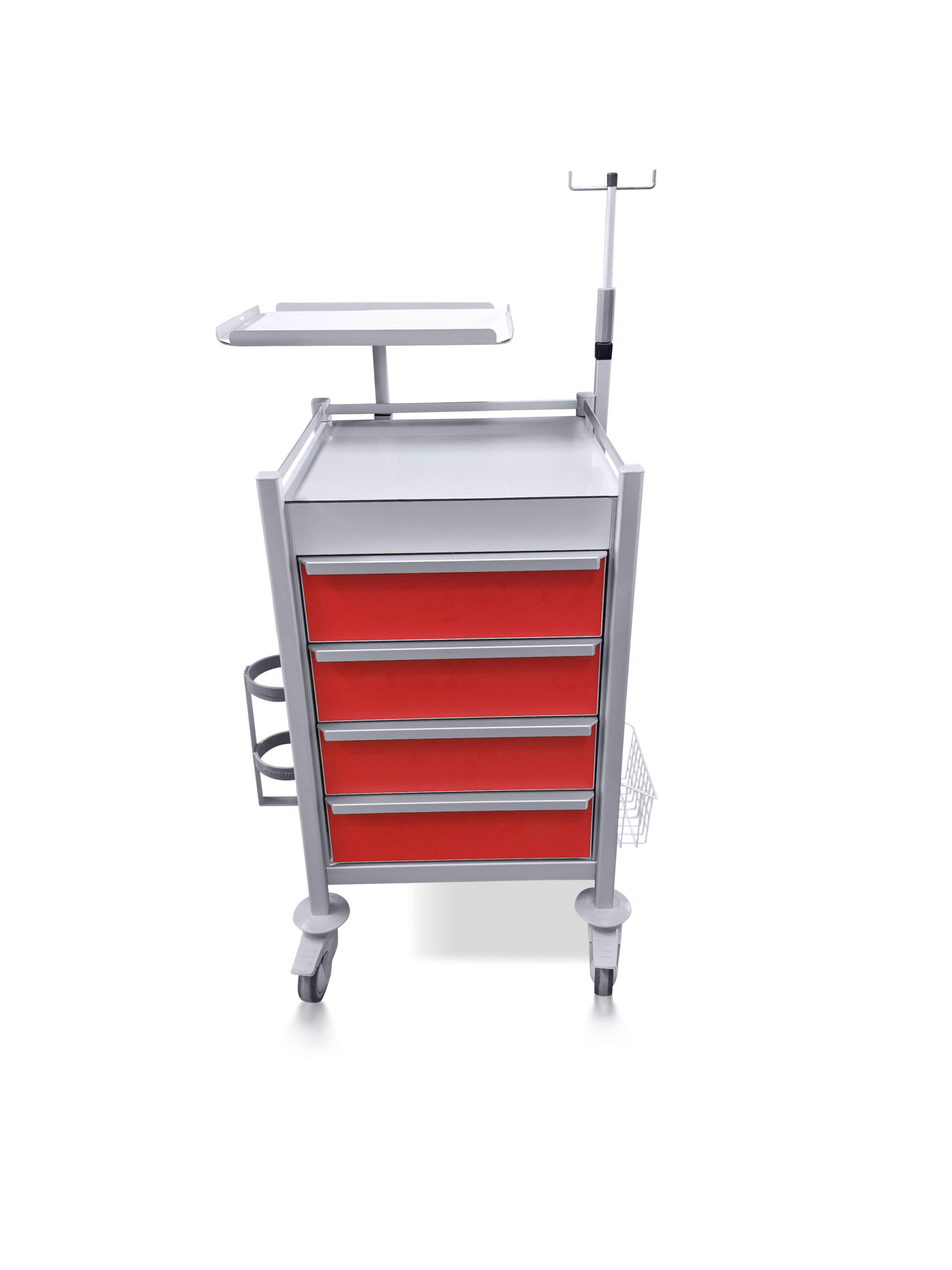 Emergency Trolley or crash cart with single key lock. Model ET-5353-4M-PL-KL